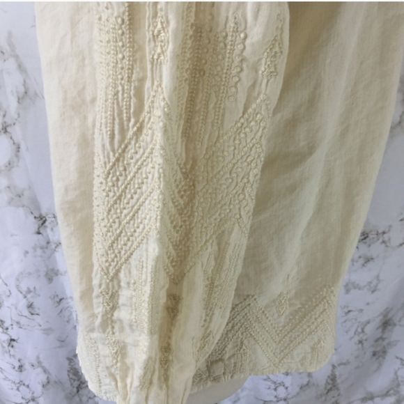 Johnny Was 3J Workshop cream embroidered top - Picture 5 of 9
